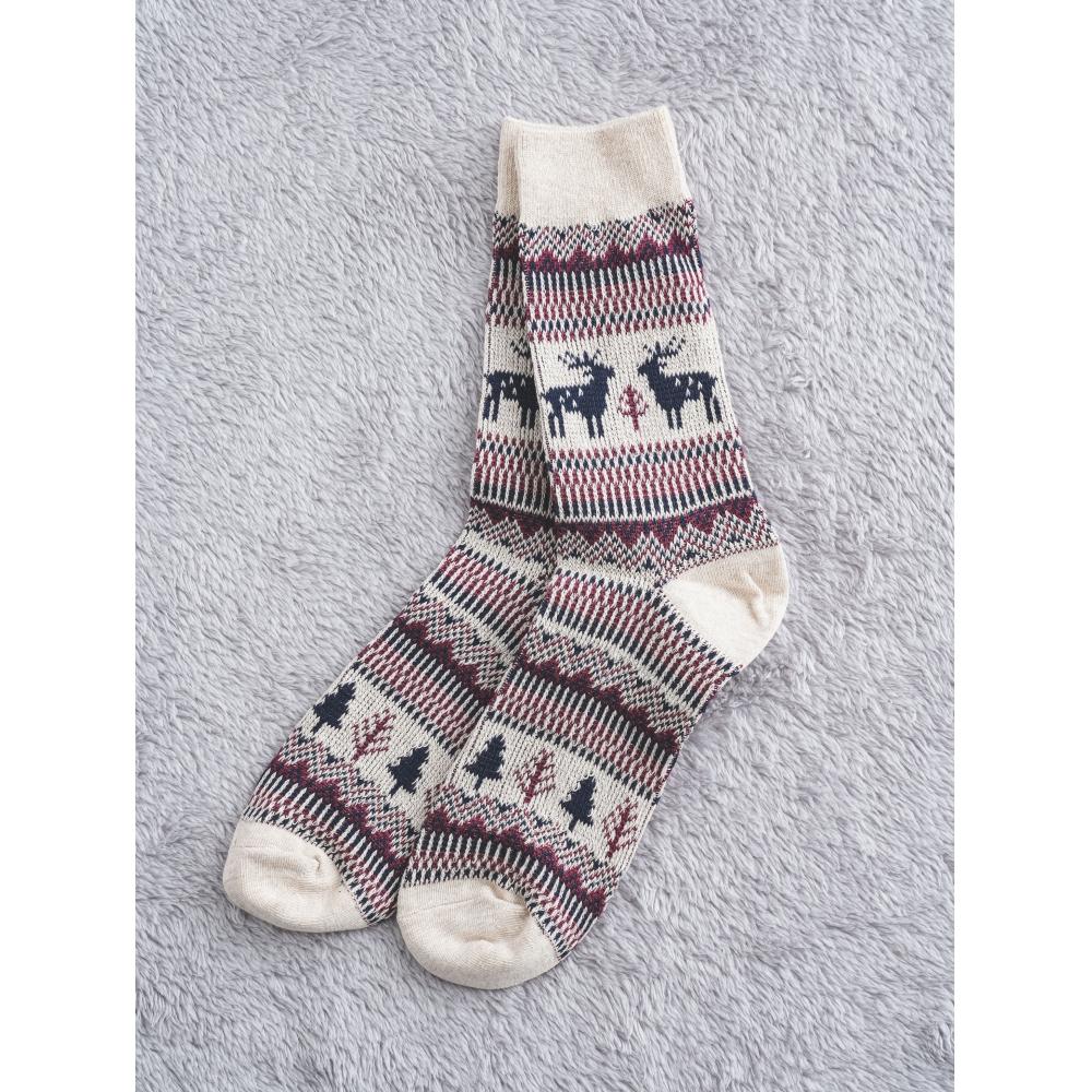 DaiSo Ggrn Men S Deer Jacquard SockS