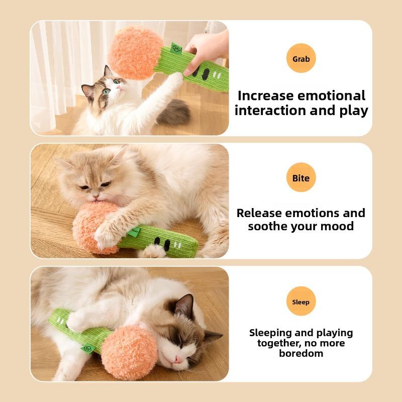 Игрушка для кошек Смешной микрофон Жевательная игрушка для прорезывания зубов Кошачья мята Звуковая плюшевая игрушка