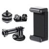 Universal Hot Shoe Phone Holder: E-Type Double Hole Clip for Desktop Camera and Live Streaming