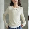 Blended Light Modal Cotton Skin Soft # Color Fake Two T-shirt Women's Autumn Winter Long Sleeve Base Shirt