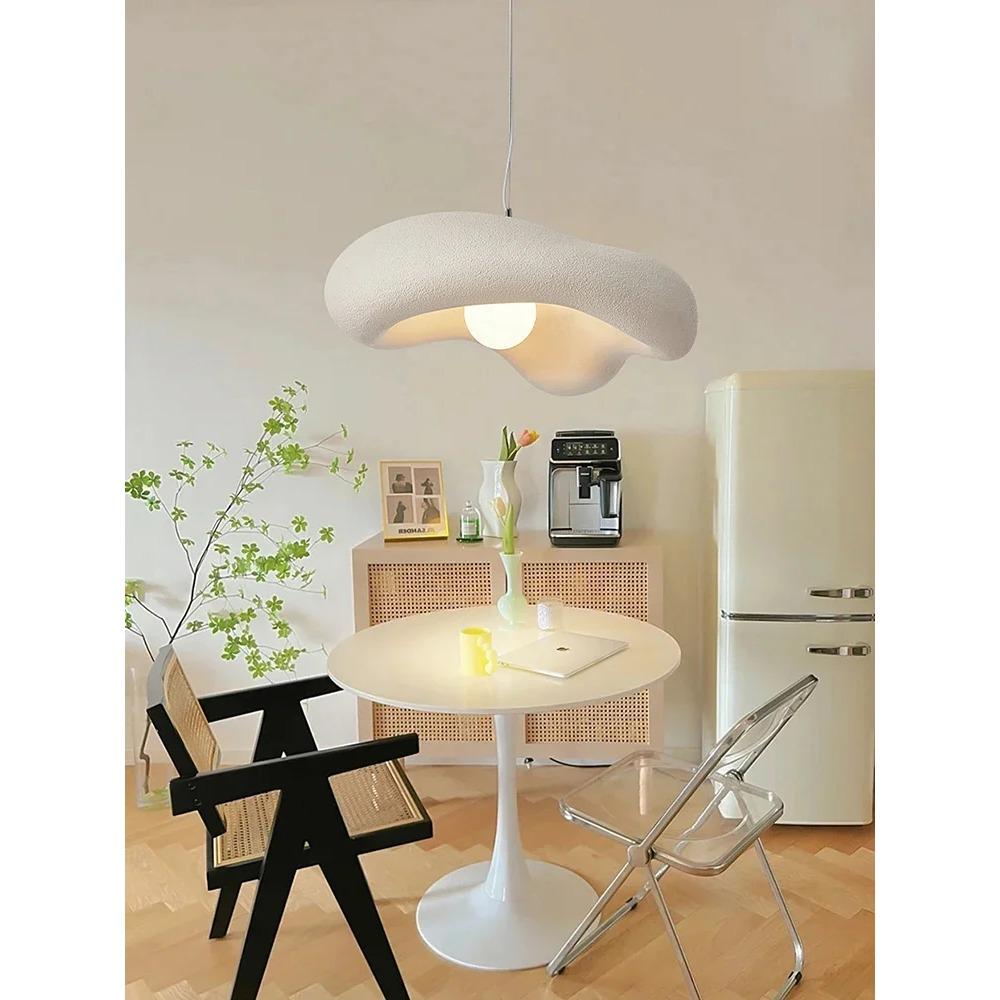 Nordic New Wabi-Sabi Cream Restaurant LED Chandelier Minimalist Bedroom Bar Table Suspend Lamp Homestay Deco Cafe Hanging Light