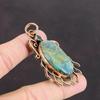 Chrysocolla Pendant Copper Gemstone Pendant Real Swiss Blue Topaz Pendant Copper Jewelry Healing Stone Pendant Gift For Her Handmade Pendant