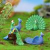 Useful Lovely Compact Peacock Model Mini Animals Craft Statue Car Decoration
