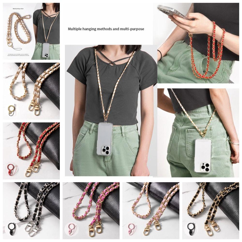 ПУ Кожа Металл Кожаная Цепочка Металл Кожаный Брелок Шнурок для Мобильного Телефона для Подвешивания Телефона