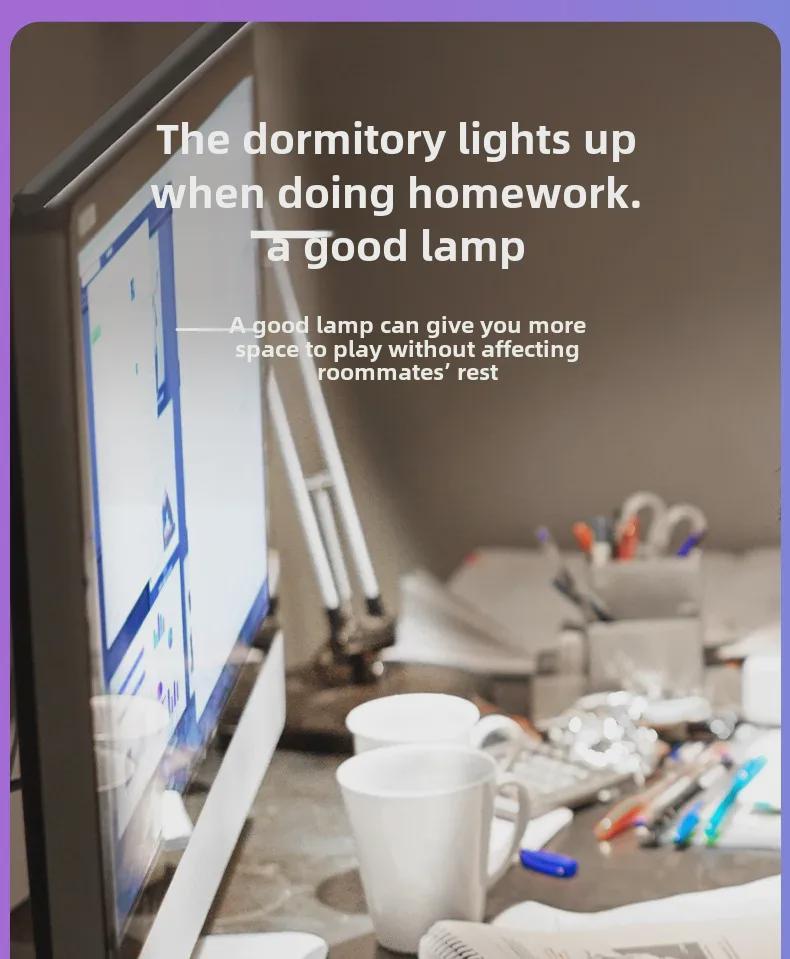 Large Curved Screen LED Desk Lamp with Colorful Ambiance Lighting - Perfect for Computer Monitors