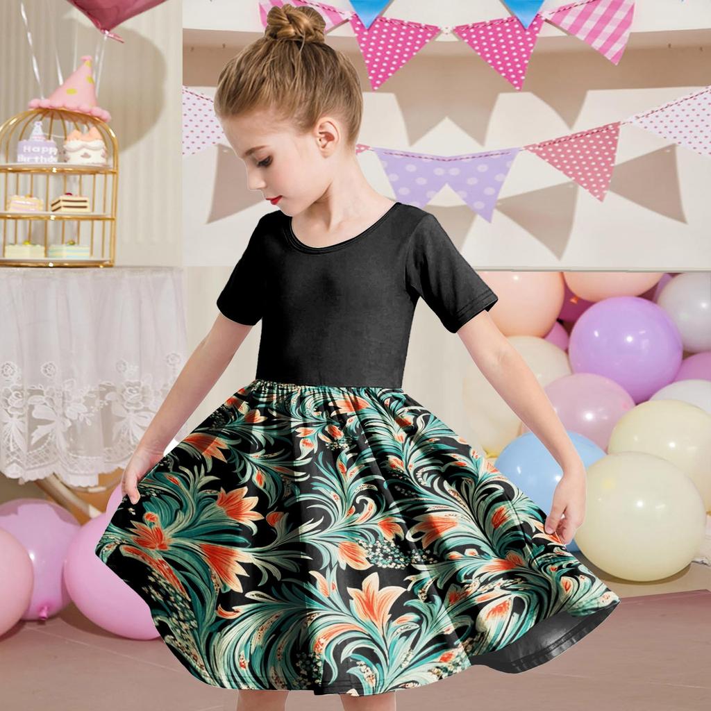 Летнее платье для девочек, платье для малышей, однотонное повседневное платье-футболка с коротким рукавом А-силуэта