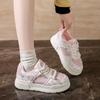 2025 Spring Little White Shoes New Korean Version Ins Female Students Height Increase Platform Sports Board Shoes Casual Shoes Female KJ707