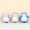 Cuddly Cartoon Snorlax Keychain Lavender And Blue Colors Soft Plush Material