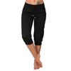 Women Rise Pockets Capri Casual Solid Sports Low Pants Shorts