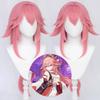 Yae Miko Cosplay  Yae Miko Guuji Yae Costume Women Pink Long Hair Wig Dress Party Outfit Halloween Party Costumes