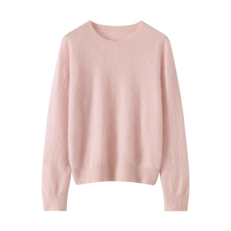 Autumn/Winter Women's Cashmere Silk Blend Velvet Base Layer Sweater