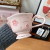 Cute Cherry Blossom Mug with Spoon High Value Souvenir Girl Heart Ceramic Water Cup Gift Box with Goblet Cup
