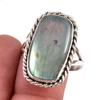 Натуральный лабрадорит драгоценный камень 925 проба серебро ювелирное кольцо размер 10 g9O23