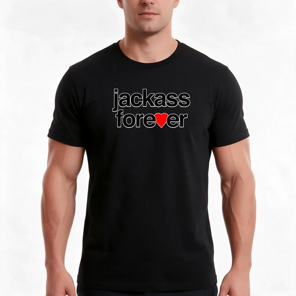 Jackass Forever TShirt Summer Casual Cotton Tee Oversized Streetwear Tops Vintage Graphic Print Loose Fit Short Sleeve