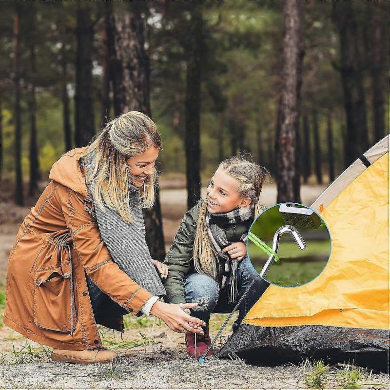 Aluminum Tent Pegs, 18 Pieces 18 Tent Nails Tent Hooks Tent Peg Hard Ground Tent Pegs Camping Pegs Camping, For Gardening Camping Tents