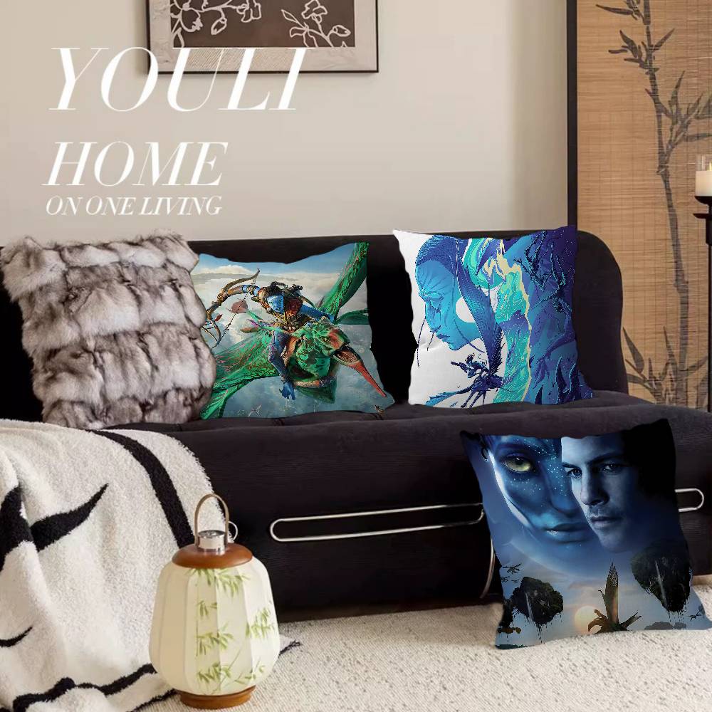 Movie A-Avatar Retro Pillow Covers Cartoon Sofa Decorative Home Double-Sided Printing Short Plush Cute Cushion Cover