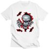 Мужские футболки с принтом 'Rip Skull' 100% Хлопок Топы Готический Скелет Футболка Модная Футболка Одежда