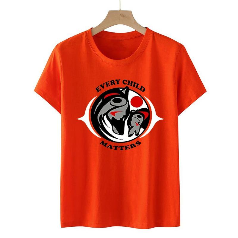 Every Child Matters Повседневные футболки с круглым вырезом и короткими рукавами из хлопка с принтом унисекс