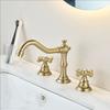 Gold Solid Brass Bathroom Basin Faucet Mixer Taps Antique Black Kitchen Sink Faucet Dual Handles 3 Holes Bathtub Faucet