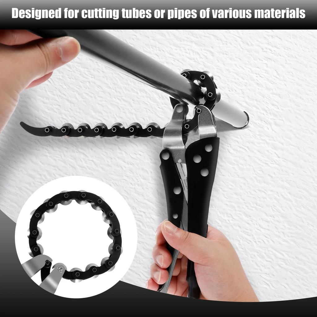 Tailpipe Cutter 0.6inch To 3.3inch Exhaust Tube Chain Cutter Carbon Steel Exhaust Pipe Cutter Tool Universal Exhaust Pipe Cut