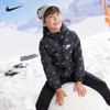 Nike Куртка-пуховик с капюшоном и принтом логотипа по всей поверхности, теплая, удобная, универсальная, детская, черная, NY2242055GS-001