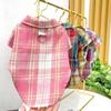 Клетчатая рубашка для домашних собак, летняя одежда для собак с отверстиями для поводка, пальто для домашних животных, куртка для щенков для маленьких, средних и больших собак весом до 50 кг.