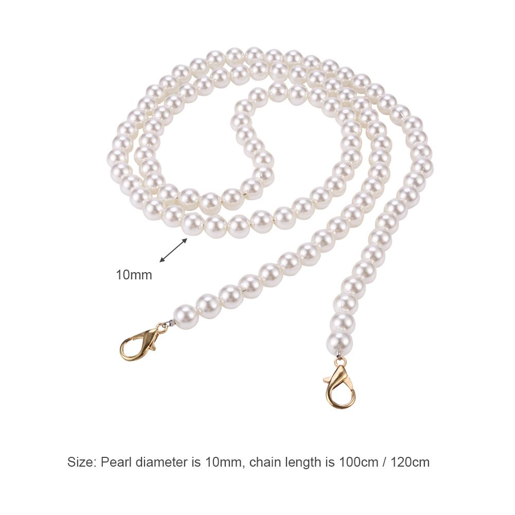 AU Pearl Strap for Handbag Purse Belt Handle Replacement Chain Women Shoulder St