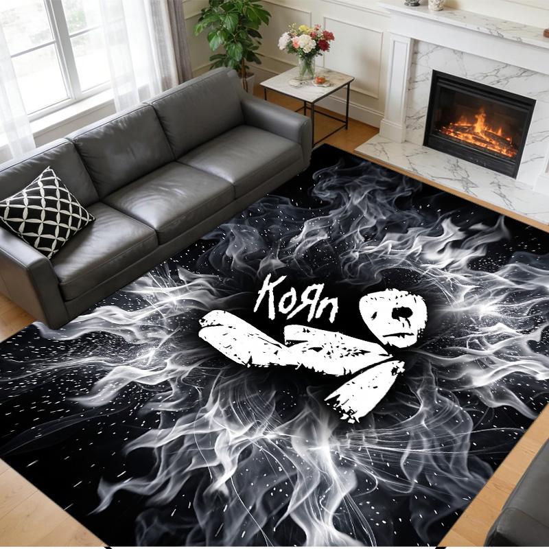 Korn Print Crystal Velvet Plush Rug Wear?Resistant Anti?Slip Floor Mat For Indoor Household Decoration