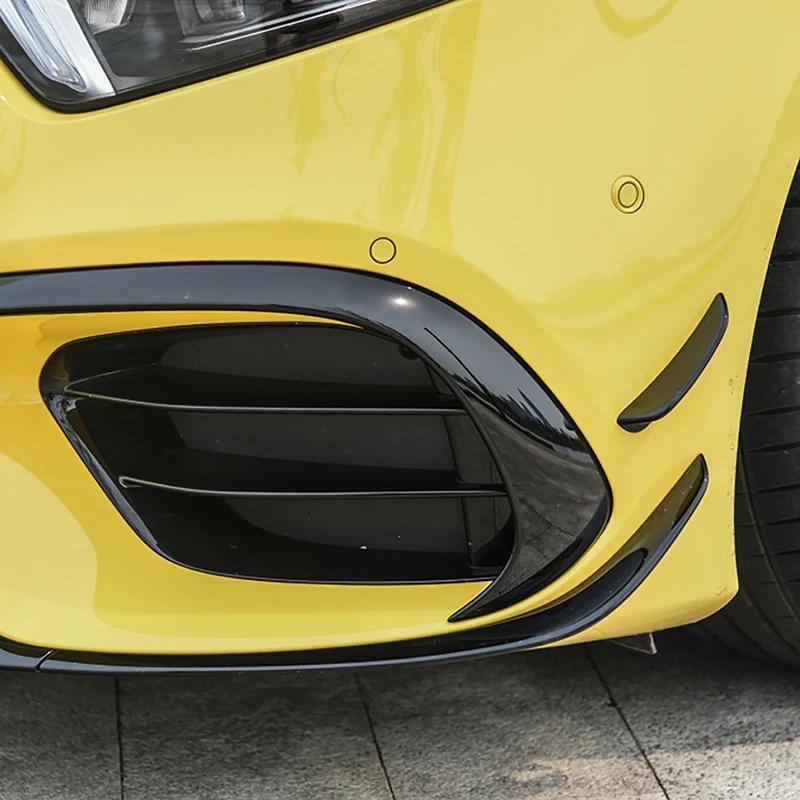 For Mercedes-Benz A-Class W177 A45 AMG 2019-2021 Front Bumper Lip Spoiler Kit Plastic ABS Protective Trim Cover Car Accessories