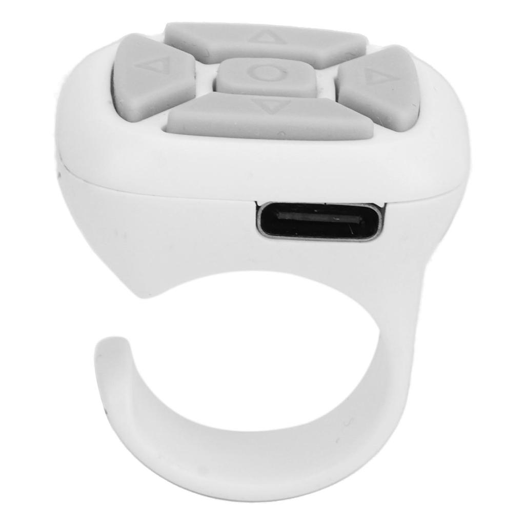 Кольцо-пульт дистанционного управления для мобильного телефона, Bluetooth-пульт, кнопка спуска затвора камеры, кнопка селфи для прокрутки видео, кнопка "Нравится", Белый