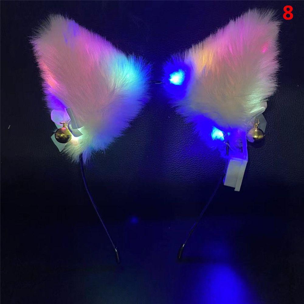 Маскарад со светодиодной подсветкой, повязка на голову с кошачьими ушками, карнавальный ободок, головной убор для косплея, аксессуары для волос
