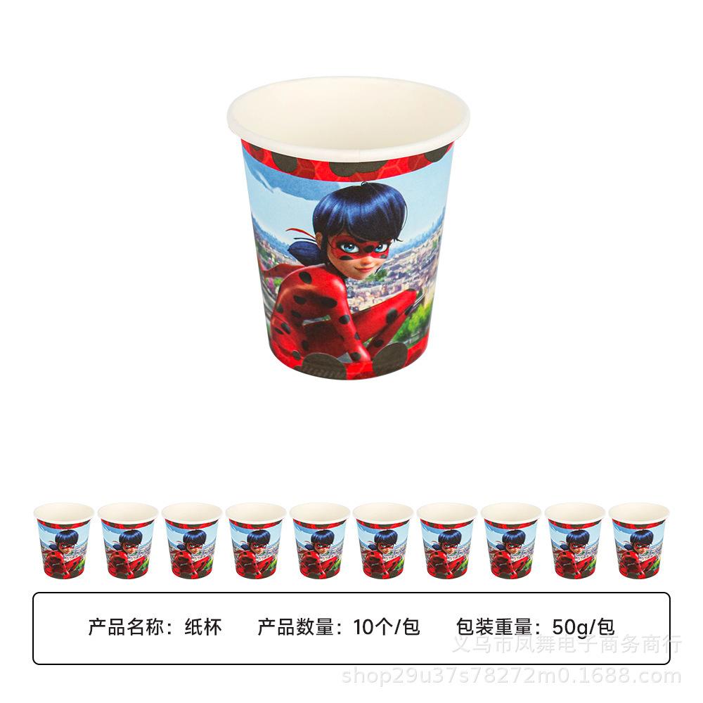 Божья коровка Тематическая Посуда Принадлежности для Празднования Дня Рождения Одноразовые Бумажные Тарелки Бумажные Стаканчики Бумажные Салфетки Завод-поставщик