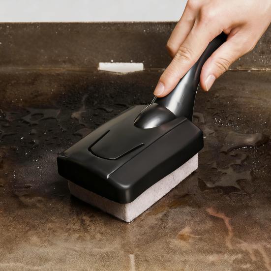 Набор чистящий камень и скребок для гриля Натуральная керамическая пемза Очиститель для гриля для решеток Плита Безопасно для духовки Не царапающие щетки для барбекю