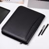 Multifunctional Professional Business Portfolio Padfolio Folder Document Case Organizer A4 PU Leather Zippered Closure