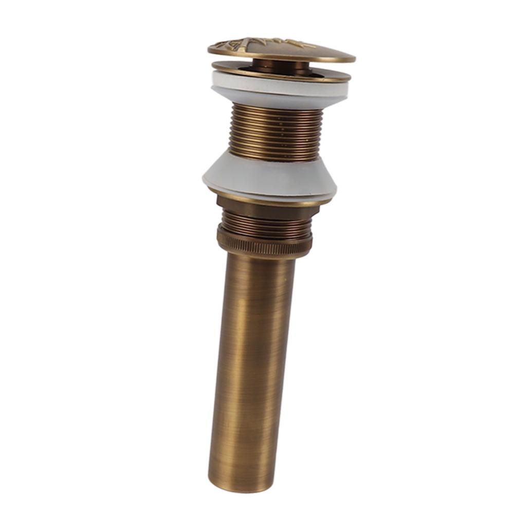 Brass Material Sink Drain Push Bounce Vessel Sink Drain Antique Drain Stopper Bathroom