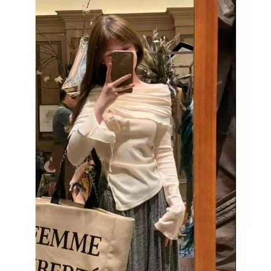 Женский топ с одним плечом, нерегулярной завязкой, длинным рукавом, облегающего кроя, для защиты от солнца