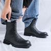 Большой размер мужская мода вечеринка ночной клуб высокие мотоциклетные ботинки дизайнерская обувь ковбойские ботинки из натуральной кожи осень зима боты