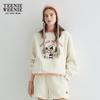 Teenie Weenie Women's 2025 Autumn Round Neck Faux Lamb Wool Sweatshirt