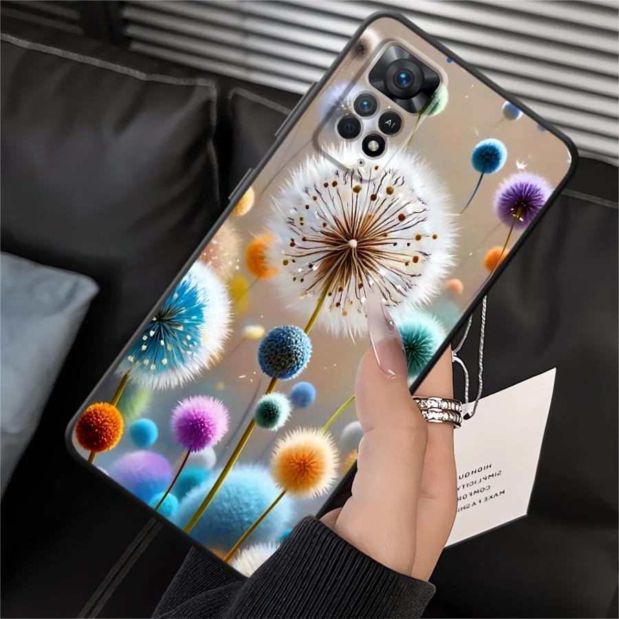 Красивый чехол с одуванчиком для Xiaomi Redmi Note 14 13 Pro Plus A1 A2 A3 9 8 7 A4 A5 10 12 11 Pro K40 K80 11S 14C 12C 13C 12S