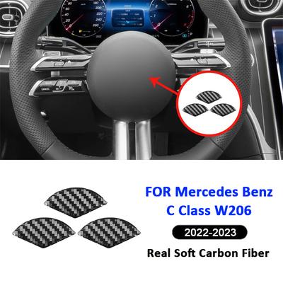 Для Mercedes Benz C-Class W206 - Панель-наклейка для центральной части руля автомобиля из углеродного волокна, Декоративная накладка, Детали интерьера