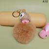 Pompom Sleeping Baby Keychain Cute Fluffy Plush Doll Keychains Women Girl Bag Keyrings Cars Key Ring Jewelry