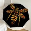 1 шт. Автоматический складной зонт Bee Art - Компактный, 8 ребер, Прочный пластик и железо, Легкий для ежедневного использования на улице, Праздничный подарок024