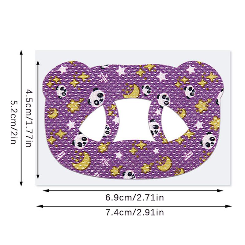 Наклейки против храпа для детей, форма рта для сна, дизайн против удушья, мультяшный стиль, О-образный дыхательный пластырь в форме медведя