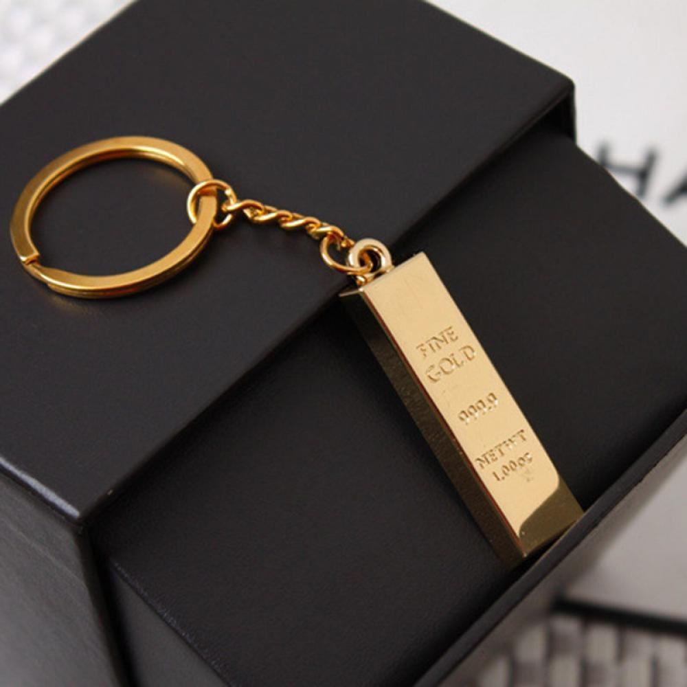 Автомобильный Стайлинг, металлический брелок для ключей, креативный брелок с золотым слитком, брелок для ключей, автоподвеска, автоаксессуары, автомобильный брелок, брелоки для ключей в слитках