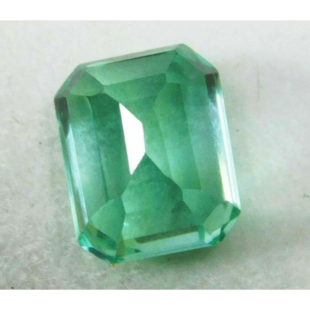Sapphire 6.33 Ct Natural Bluish Green Emerald Cut Flawless Ceylon Gemstone