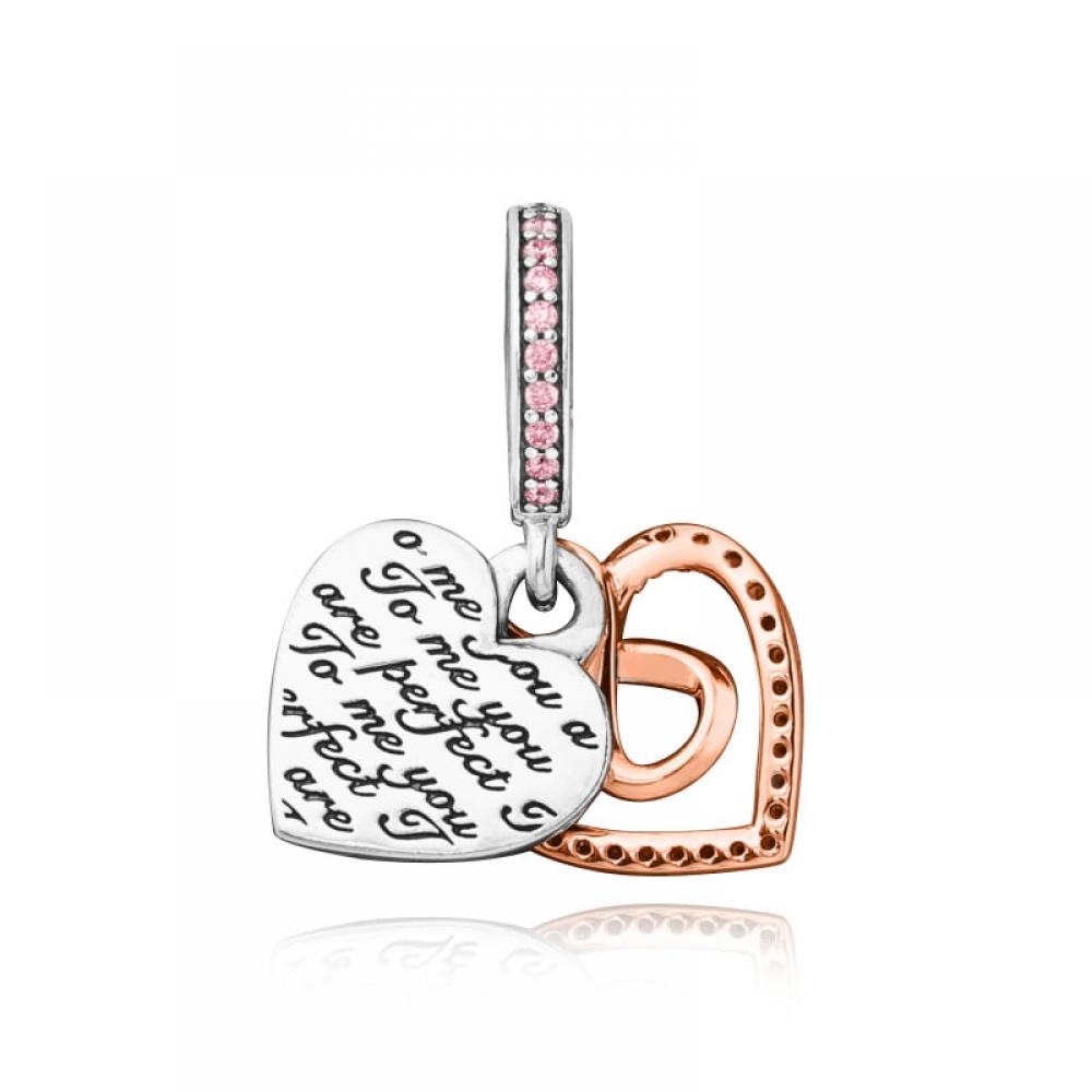 PAndora 782641c01 Infinity Heart Double Pendant And Dangle Charm