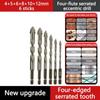 Four-Edged Eccentric Drill Bit Skewed Head Concrete Drill Bit Set for 4/6Pcs Drilling Tool