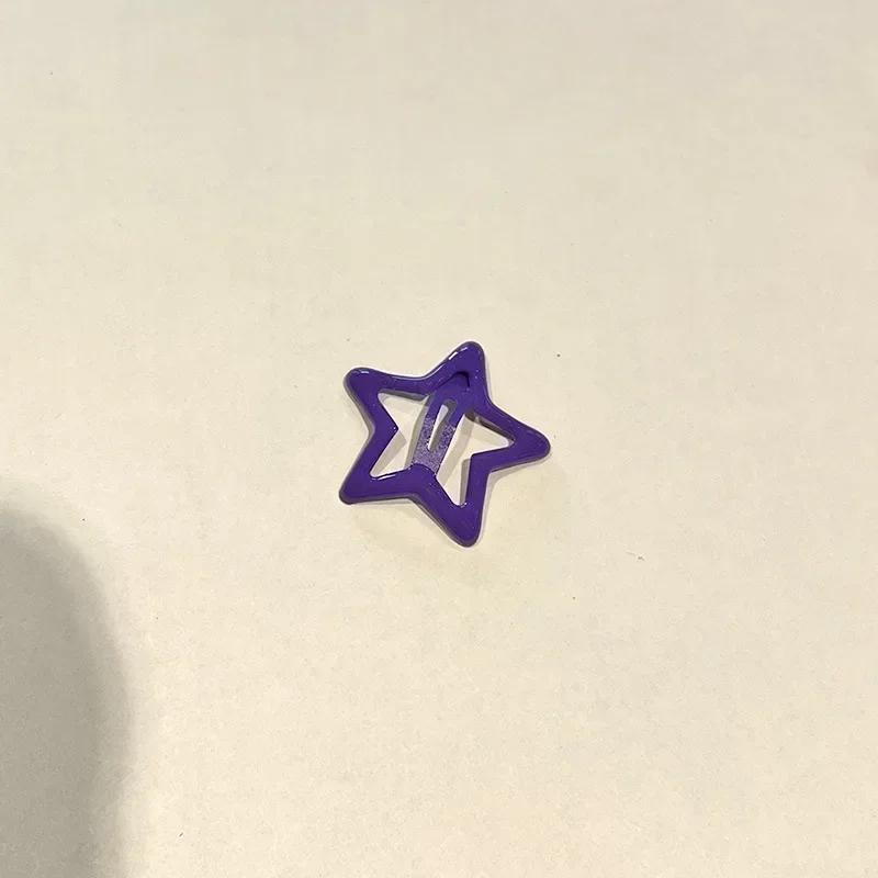 20 шт. красочные заколки для волос в форме звезды BB для девочек Y2K сладкие заколки-звезды для женщин простые металлические защелкивающиеся заколки для волос головные уборы ювелирные аксессуары