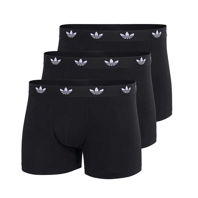 Adidas Originals SS25 Comfortable Soft Breathable Mid-Rise Underwear 3-Pack Men Underwear Black 4AR002-000