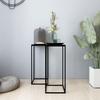  Side Tables, 2 Pcs, Black, Steel